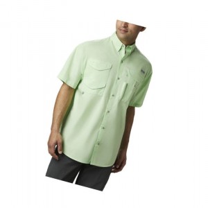 Koszule Columbia PFG Bonehead Short Sleeve Męskie Zielone | 56QOLWKAM