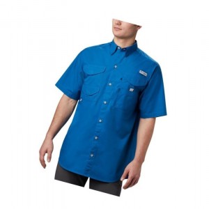 Koszule Columbia PFG Bonehead Short Sleeve Męskie Niebieskie | 17APFGWBR