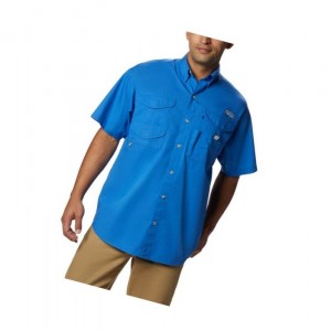 Koszule Columbia PFG Bonehead Short Sleeve Męskie Niebieskie | 06VYHMZRA