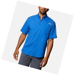 Koszule Columbia PFG Crystal Springs Short Sleeve Męskie Niebieskie | 08RGOSPYE