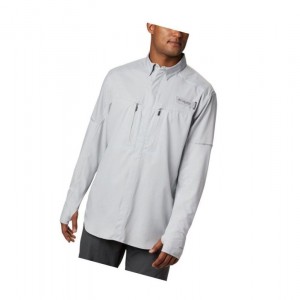 Koszule Columbia PFG Force XII Zero Long Sleeve Hybrid Męskie Szare | 54AYQFLHE