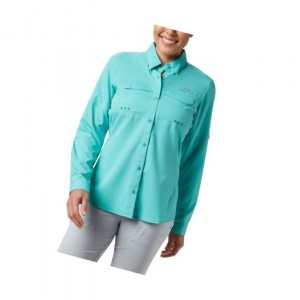 Koszule Columbia PFG Lo Drag Long Sleeve Damskie Niebieskie | 18KNSULRM