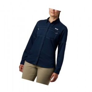 Koszule Columbia PFG Lo Drag Long Sleeve Damskie Granatowe | 12IDKXJNB