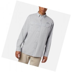 Koszule Columbia PFG Low Drag Offshore Long Sleeve Męskie Szare Białe | 13NCWBFMZ