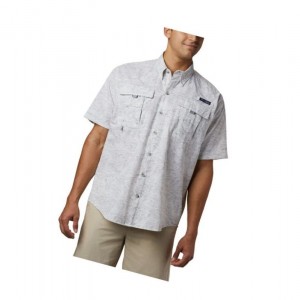 Koszule Columbia PFG Super Bahama Short Sleeve Męskie Szare | 53IBCKPFE