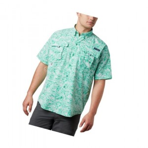 Koszule Columbia PFG Super Bahama Short Sleeve Męskie Głęboka Zielone | 89XZYWSRC