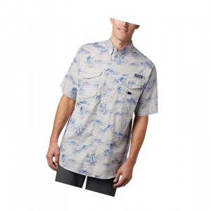 Koszule Columbia PFG Super Bonehead Classic Short Sleeve Męskie Niebieskie | 25DBYPTEF