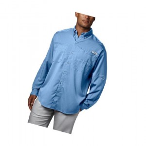 Koszule Columbia PFG Tamiami II Long Sleeve Męskie Niebieskie | 65NUBJKEO