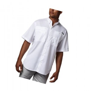 Koszule Columbia PFG Tamiami II Short Sleeve Tall Męskie Białe | 95CZLXAKS