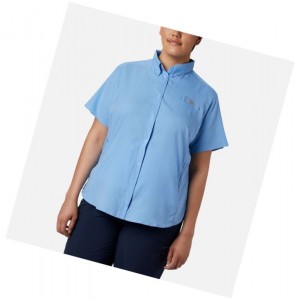 Koszule Columbia PFG Tamiami II Short Sleeve Plus Size Damskie Białe | 45KYFALQS