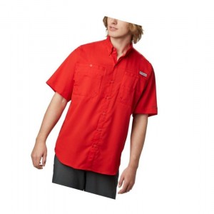 Koszule Columbia PFG Tamiami II Short Sleeve Męskie Czerwone | 31OISAXRV