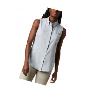 Koszule Columbia PFG Tamiami Sleeveless Damskie Szare | 92UZMJCFK