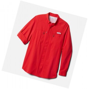 Koszule Columbia PFG Terminal Tackle Long Sleeve Woven Męskie Czerwone | 02DPZMLUK