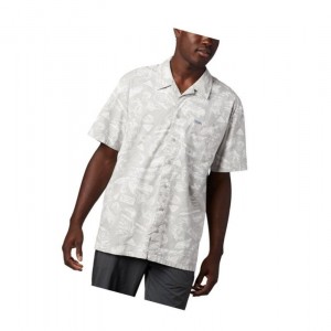 Koszule Columbia PFG Trollers Best Short Sleeve Tall Męskie Szare Głęboka Niebieskie | 96CGHDTAL