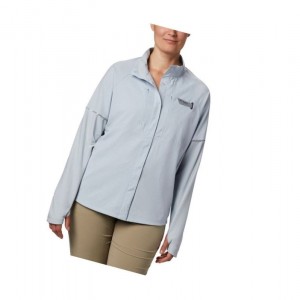 Koszule Columbia PFG Ultimate Catch ZERO Long Sleeve Hybrid Damskie Szare | 46GVJMTDY