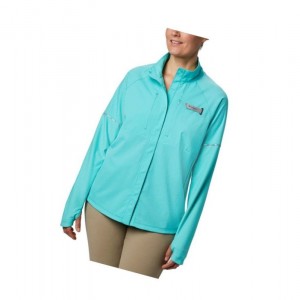 Koszule Columbia PFG Ultimate Catch ZERO Long Sleeve Hybrid Damskie Niebieskie | 09LBIGERM