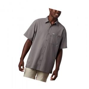 Koszule Columbia PFG Zero Rules Woven Short Sleeve Męskie Szare | 81NOPZXTD