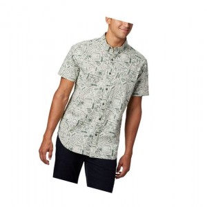 Koszule Columbia Rapid Rivers Printed Short Sleeve Męskie Zielone | 76VPAENBK