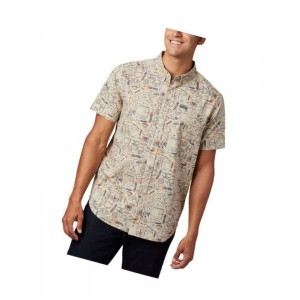 Koszule Columbia Rapid Rivers Printed Short Sleeve Męskie Khaki | 31XRVOLBI