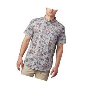 Koszule Columbia Rapid Rivers Printed Short Sleeve Męskie Szare | 19IBJRTGZ