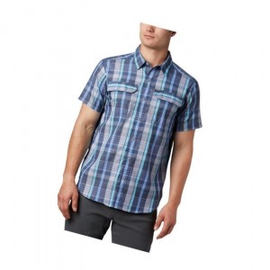 Koszule Columbia Silver Ridge 2.0 Multi Plaid Short Sleeve Męskie Niebieskie Kolorowe | 58ATVFPYR