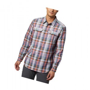 Koszule Columbia Silver Ridge 2.0 Plaid Long Sleeve Męskie Granatowe Kolorowe | 62ZYBKQPO