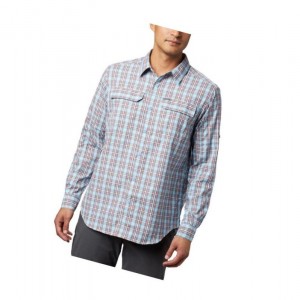 Koszule Columbia Silver Ridge 2.0 Plaid Long Sleeve Męskie Niebieskie | 58GJULSCD