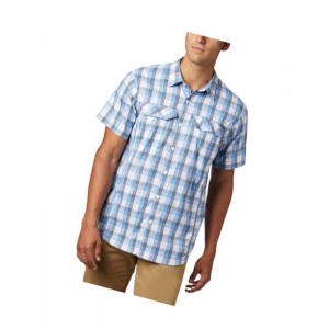 Koszule Columbia Silver Ridge Lite Plaid Short Sleeve Męskie Lazur Niebieskie | 62UKXTEDA