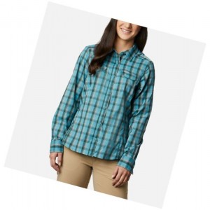 Koszule Columbia Silver Ridge Lite Plaid Long Sleeve Damskie Niebieskie | 41HOYPAJX