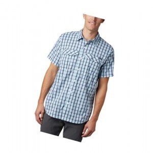 Koszule Columbia Silver Ridge Lite Plaid Short Sleeve Męskie Granatowe | 16CBVEUIQ