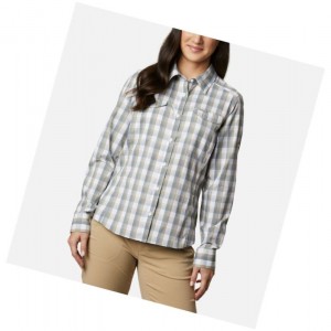 Koszule Columbia Silver Ridge Lite Plaid Long Sleeve Damskie Białe | 91SOPQKHN