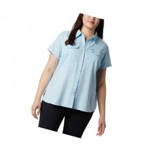 Koszule Columbia Silver Ridge Lite Short Sleeve Plus Size Damskie Niebieskie | 91WJGFPOD