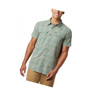 Koszule Columbia Silver Ridge Short Sleeve Seersucker Męskie Zielone | 32WJYCRSH