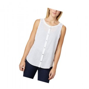 Koszule Columbia Summer Ease Sleeveless Damskie Białe | 47ZKJVBYO