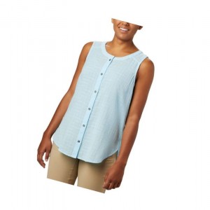 Koszule Columbia Summer Ease Sleeveless Damskie Niebieskie | 16TGFQUEB