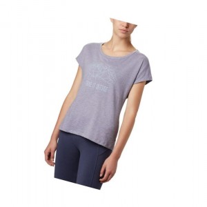 Koszulki Columbia High Dune Short Sleeve Damskie Fioletowe | 12FPITRXO