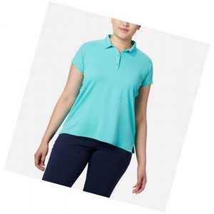 Koszulki Polo Columbia PFG Innisfree Short Sleeve Plus Size Damskie Niebieskie | 97GDESHUZ