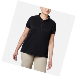 Koszulki Polo Columbia PFG Innisfree Short Sleeve Plus Size Damskie Czarne | 68GHMIWZN