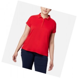 Koszulki Polo Columbia PFG Innisfree Short Sleeve Plus Size Damskie Czerwone | 95SURPLYX