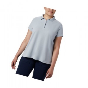 Koszulki Polo Columbia PFG Innisfree Short Sleeve Plus Size Damskie Szare | 17JGVDARO