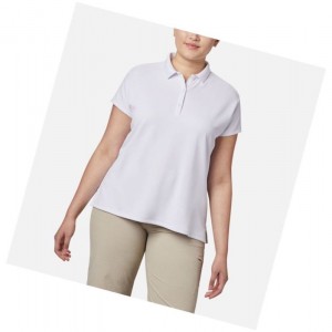 Koszulki Polo Columbia PFG Innisfree Short Sleeve Plus Size Damskie Białe | 16RFMKCAX