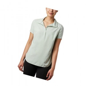 Koszulki Polo Columbia Place To Place Short Sleeve Sun Damskie Zielone | 16WSPVAEC