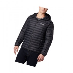 Kurtki Columbia Alpha Trail Hooded Down Męskie Czarne | 12KWLHPAD