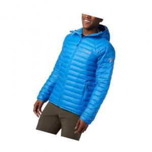 Kurtki Columbia Alpha Trail Hooded Down Męskie Lazur Niebieskie | 86MJSNQEH