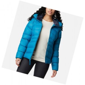 Kurtki Columbia Autumn Park Down Hooded Damskie Niebieskie | 61HWNPFGM