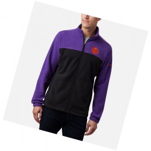 Kurtki Columbia Collegiate Flanker III Fleece - Clemson Męskie Fioletowe Czarne | 98QFYTLWP