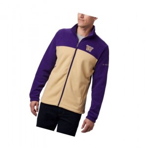 Kurtki Columbia Collegiate Flanker III Fleece - Washington Męskie Fioletowe Brązowe | 10QKBRXNH