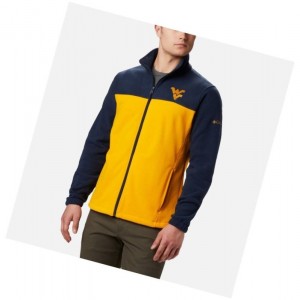 Kurtki Columbia Collegiate Flanker III Fleece - West Virginia University Męskie Granatowe Złote | 06TMVUOAS