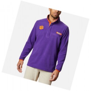 Kurtki Columbia Collegiate PFG Harborside Fleece - Clemson Męskie Fioletowe | 17UQWZKNL