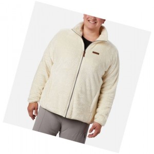 Kurtki Columbia Fire Side II Plush Full Zip Fleece Plus Size Damskie Kremowe | 28QOGMXFI